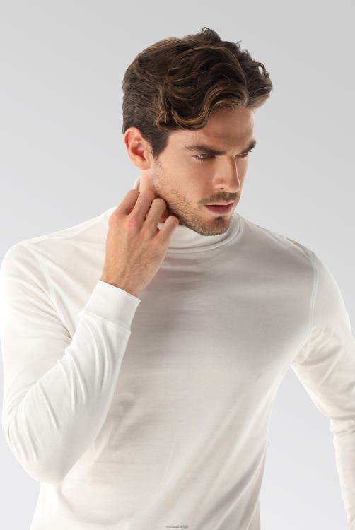 Heren Van Laack Zwitsers katoenen jersey coltrui wit kleding XLN6N705