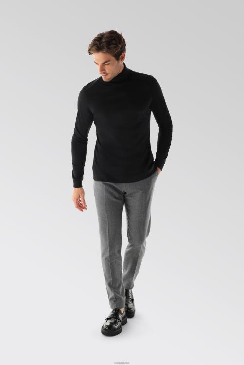 Heren Van Laack Zwitsers katoenen jersey coltrui zwart kleding XLN6N700