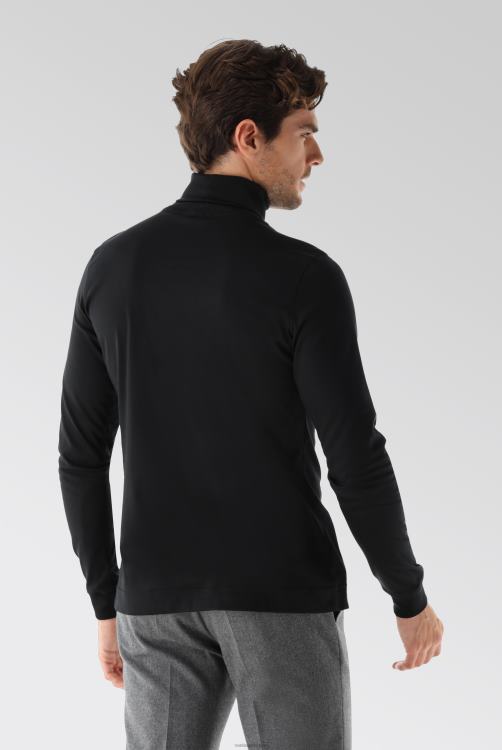 Heren Van Laack Zwitsers katoenen jersey coltrui zwart kleding XLN6N700