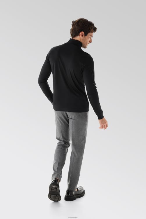 Heren Van Laack Zwitsers katoenen jersey coltrui zwart kleding XLN6N700