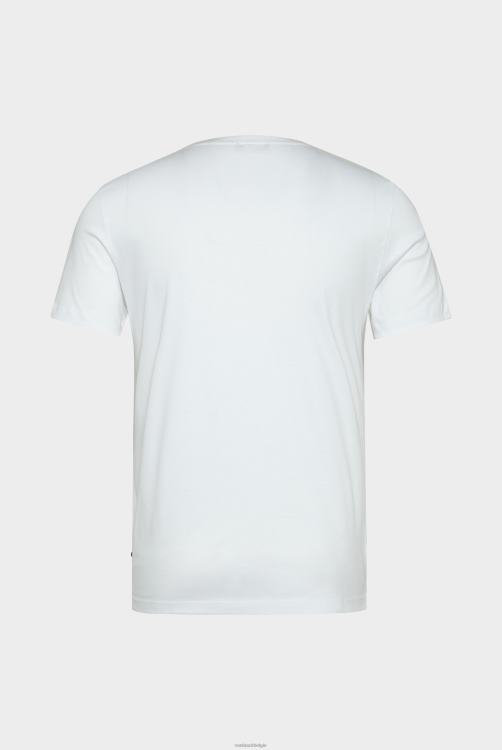 Heren Van Laack Zwitsers katoenen jersey v-hals t-shirt wit kleding XLN6N707