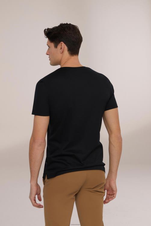 Heren Van Laack Zwitsers katoenen jersey v-hals t-shirt zwart kleding XLN6N719