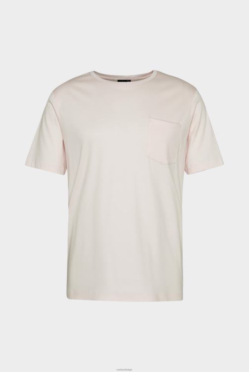 Heren Van Laack oversized jersey t-shirt met borstzak roze kleding XLN6N714