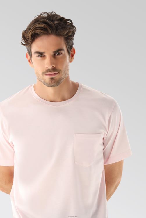 Heren Van Laack oversized jersey t-shirt met borstzak roze kleding XLN6N714