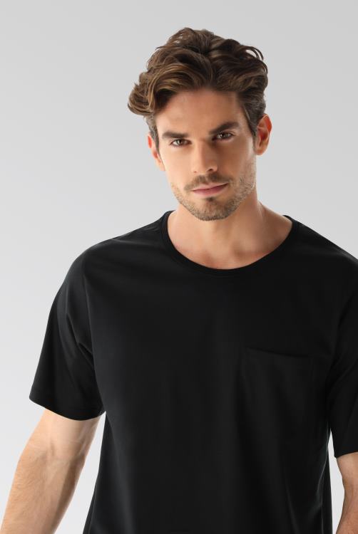 Heren Van Laack oversized jersey t-shirt met borstzak zwart kleding XLN6N711