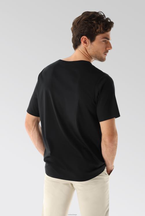 Heren Van Laack oversized jersey t-shirt met borstzak zwart kleding XLN6N711