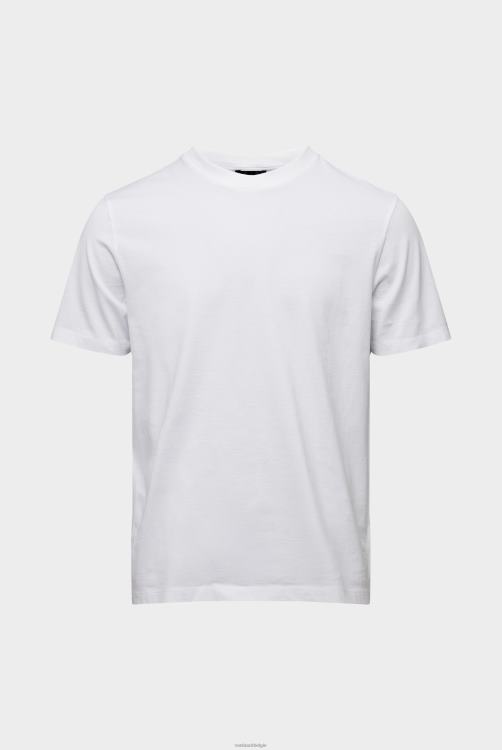 Heren Van Laack relaxed fit jersey t-shirt met ronde hals, wit kleding XLN6N715