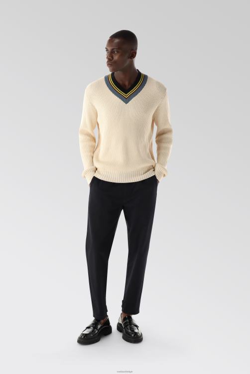 Heren Van Laack Trui van merinokatoenmix met v-hals en streepdetail kleding XLN6N659