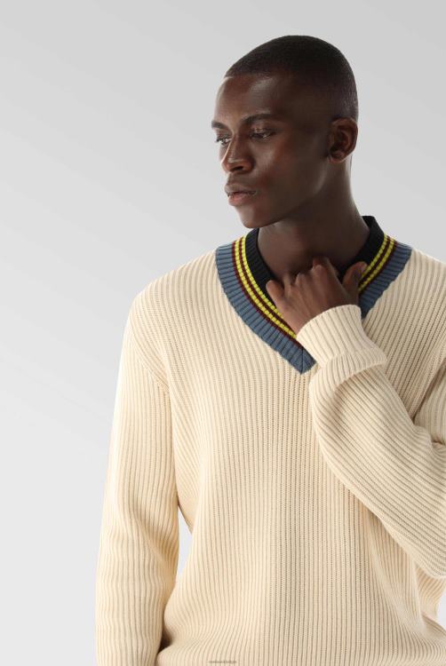 Heren Van Laack Trui van merinokatoenmix met v-hals en streepdetail kleding XLN6N659