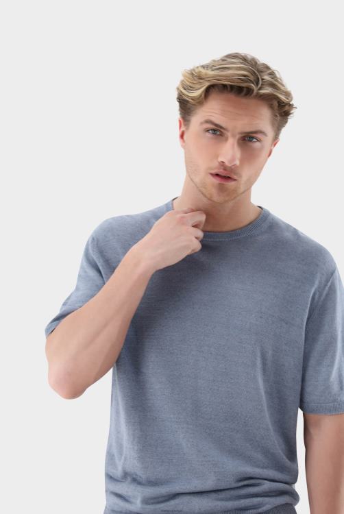 Heren Van Laack gebreid T-shirt van linnen kleding XLN6N653