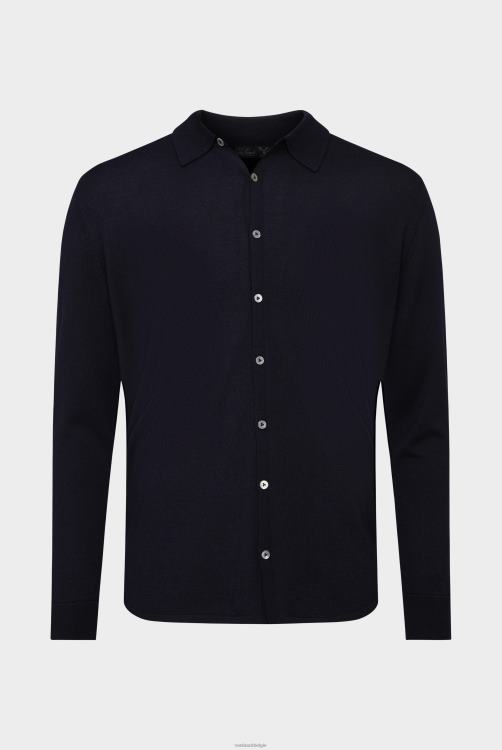 Heren Van Laack gebreid overhemd gemaakt van kasjmiermix kleding XLN6N570