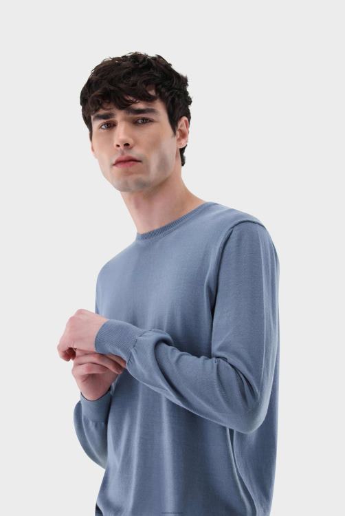 Heren Van Laack trui met ronde hals van gemerceriseerde merino kleding XLN6N664