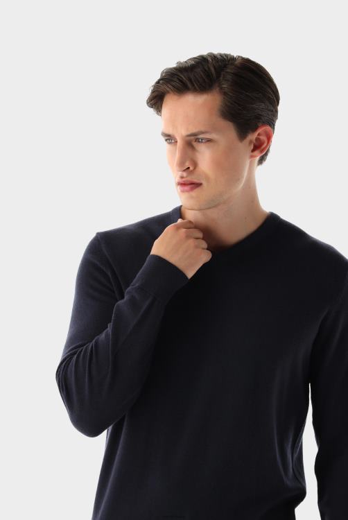 Heren Van Laack v-hals van gemerceriseerde merino kleding XLN6N666