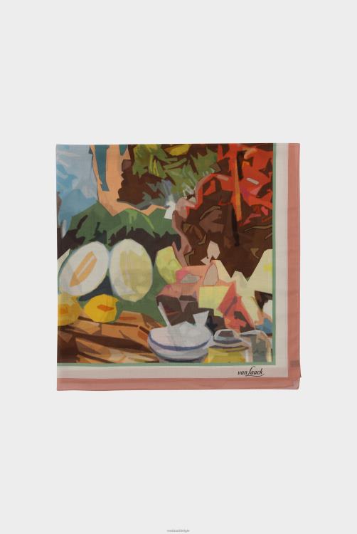 vrouwen Van Laack maxi-sjaal van katoenbatist met patroon accessoires XLN6N298