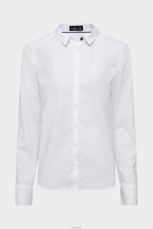 vrouwen Van Laack Oxford overhemdblouse met contrastdetails wit kleding XLN6N42