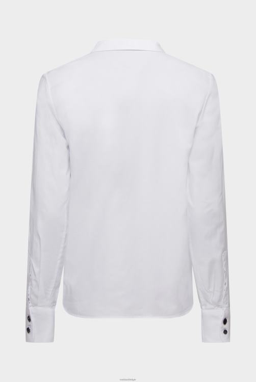 vrouwen Van Laack Oxford overhemdblouse met contrastdetails wit kleding XLN6N42