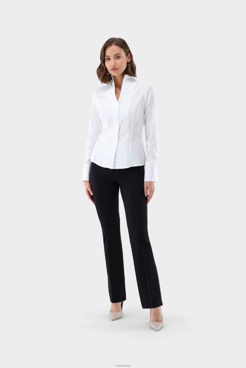 vrouwen Van Laack Poplin blouse met kelkkraag kleding XLN6N4