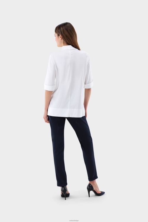 vrouwen Van Laack Satijnen blouse met kelkkraag kleding XLN6N11