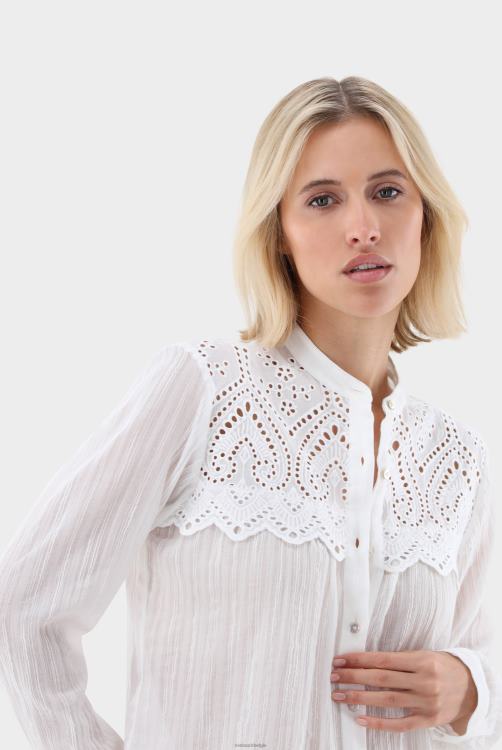 vrouwen Van Laack blouse met borduursel en jacquardstrepen kleding XLN6N77