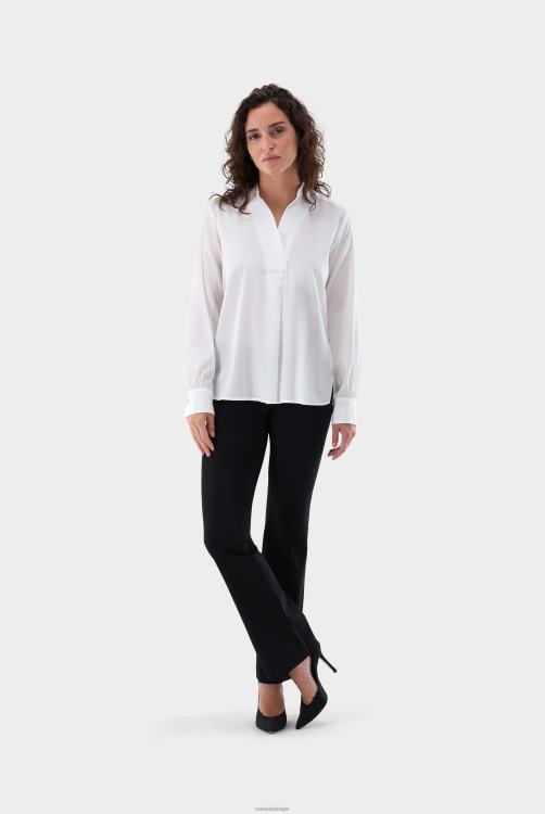 vrouwen Van Laack blouse met opstaande kraag en stretch kleding XLN6N50