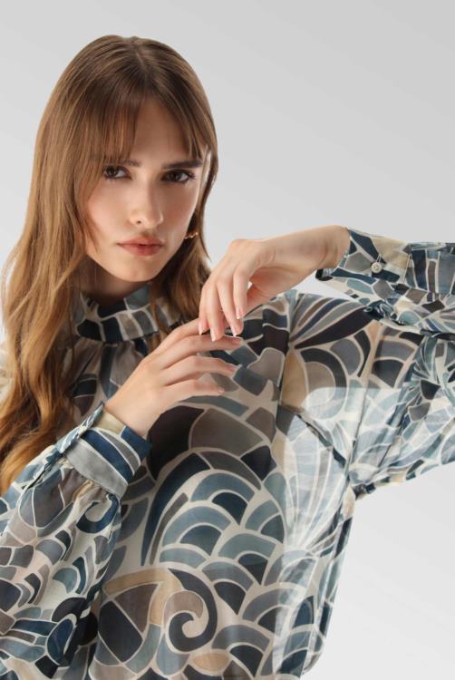 vrouwen Van Laack blouse met sierprint kleding XLN6N131