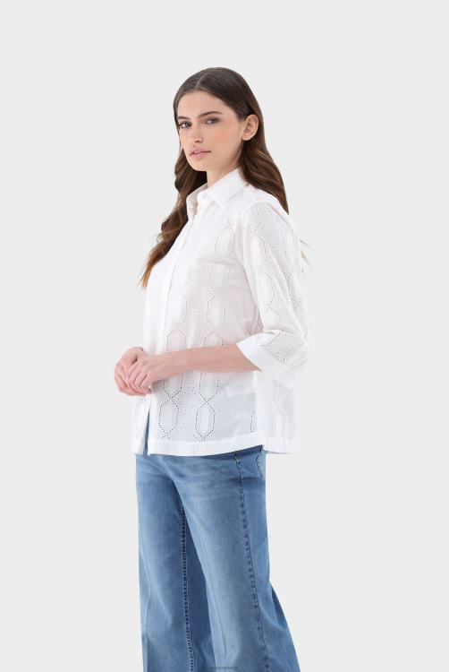 vrouwen Van Laack boxy shirt met borduursel kleding XLN6N94