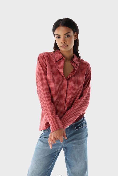 vrouwen Van Laack geruite flanellen overhemdblouse kleding XLN6N132