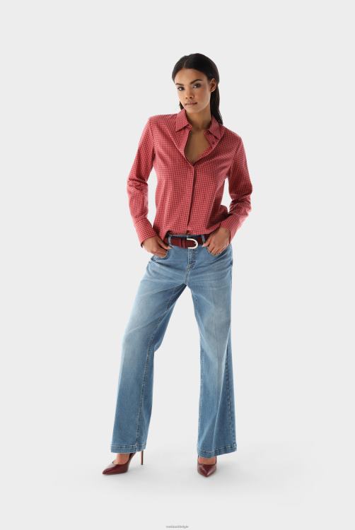 vrouwen Van Laack geruite flanellen overhemdblouse kleding XLN6N132