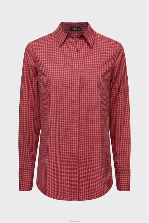 vrouwen Van Laack geruite flanellen overhemdblouse kleding XLN6N132