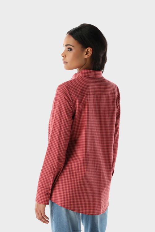 vrouwen Van Laack geruite flanellen overhemdblouse kleding XLN6N132