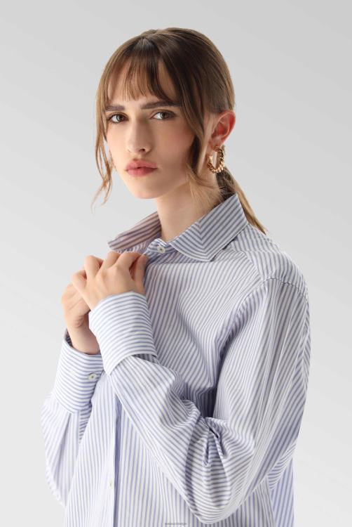 vrouwen Van Laack gestreept overhemd met rugpand kleding XLN6N56