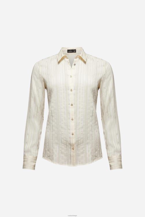 vrouwen Van Laack getailleerd overhemd met ton sur ton strepen kleding XLN6N78