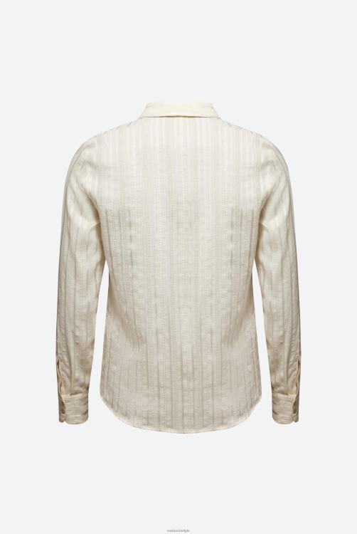 vrouwen Van Laack getailleerd overhemd met ton sur ton strepen kleding XLN6N78