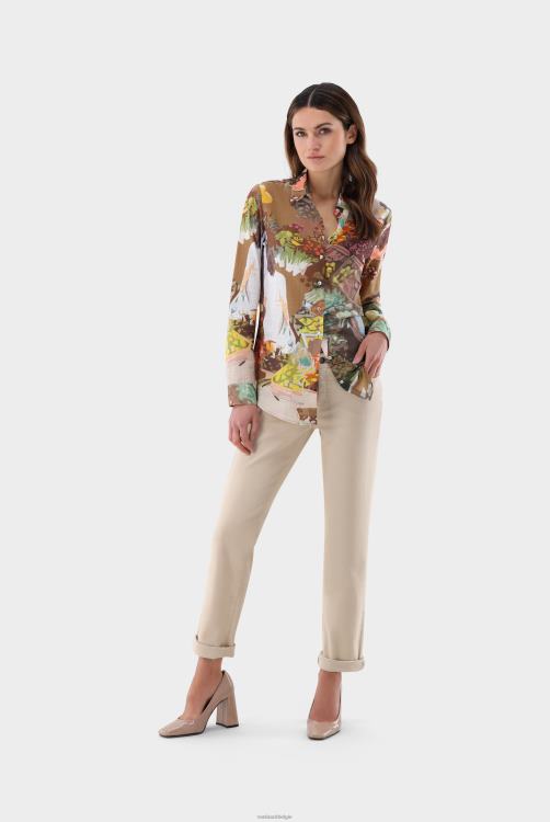 vrouwen Van Laack getailleerde blouse met print kleding XLN6N82