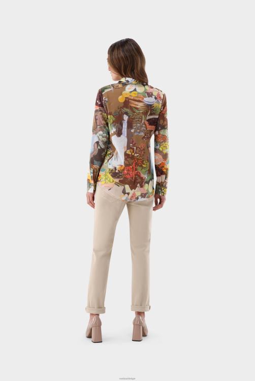 vrouwen Van Laack getailleerde blouse met print kleding XLN6N82