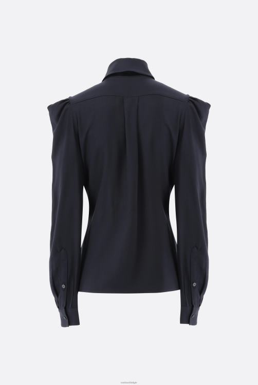 vrouwen Van Laack getailleerde blouse met strikdetails kleding XLN6N136