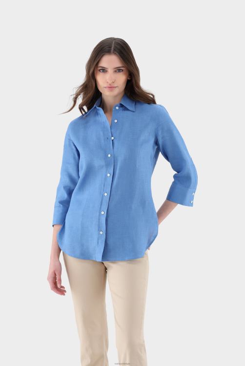 vrouwen Van Laack getailleerde linnen blouse kleding XLN6N120