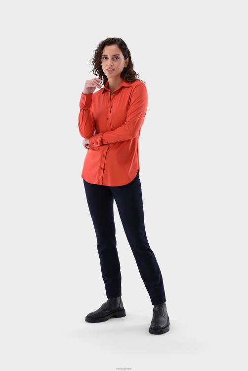 vrouwen Van Laack getailleerde overhemdblouse van Zwitsers katoen kleding XLN6N72