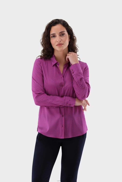 vrouwen Van Laack getailleerde zijden stretch overhemdblouse kleding XLN6N135