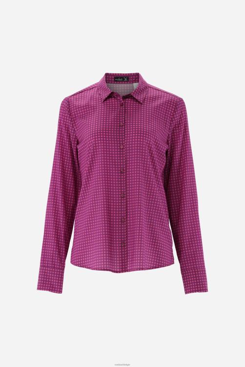 vrouwen Van Laack getailleerde zijden stretch overhemdblouse kleding XLN6N135