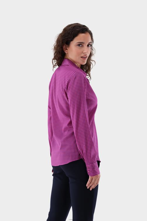 vrouwen Van Laack getailleerde zijden stretch overhemdblouse kleding XLN6N135