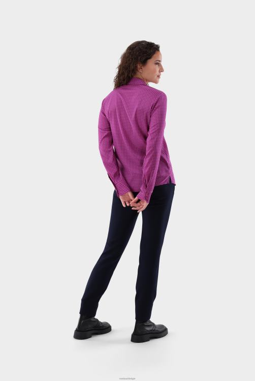 vrouwen Van Laack getailleerde zijden stretch overhemdblouse kleding XLN6N135