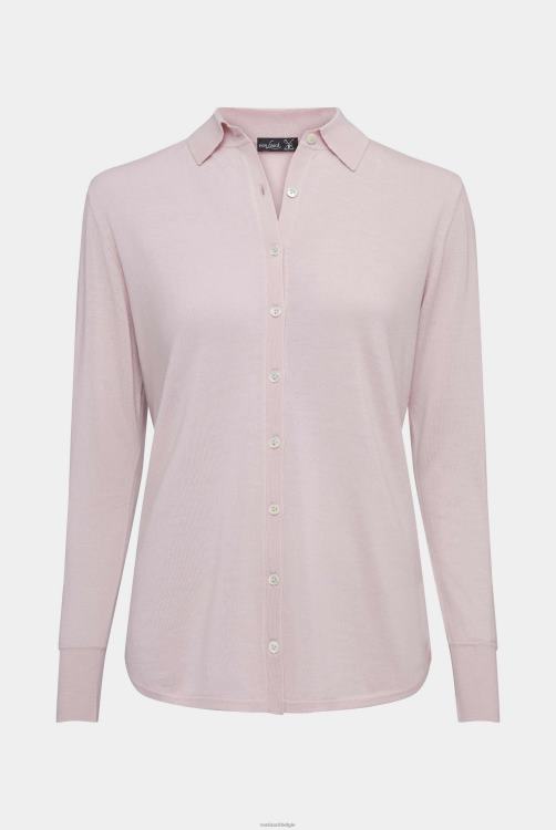 vrouwen Van Laack hoogwaardig gebreid shirt gemaakt van ultrafijn merinogaren roos kleding XLN6N175