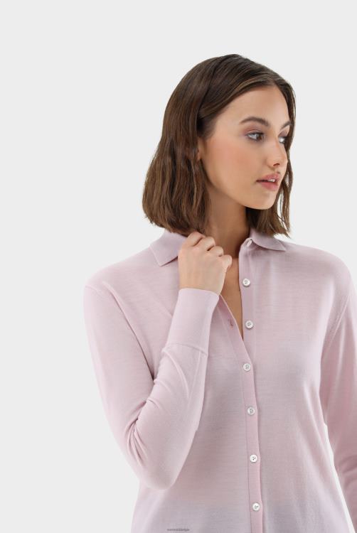 vrouwen Van Laack hoogwaardig gebreid shirt gemaakt van ultrafijn merinogaren roos kleding XLN6N175