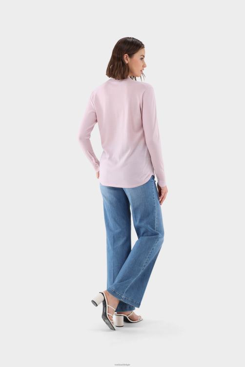 vrouwen Van Laack hoogwaardig gebreid shirt gemaakt van ultrafijn merinogaren roos kleding XLN6N175