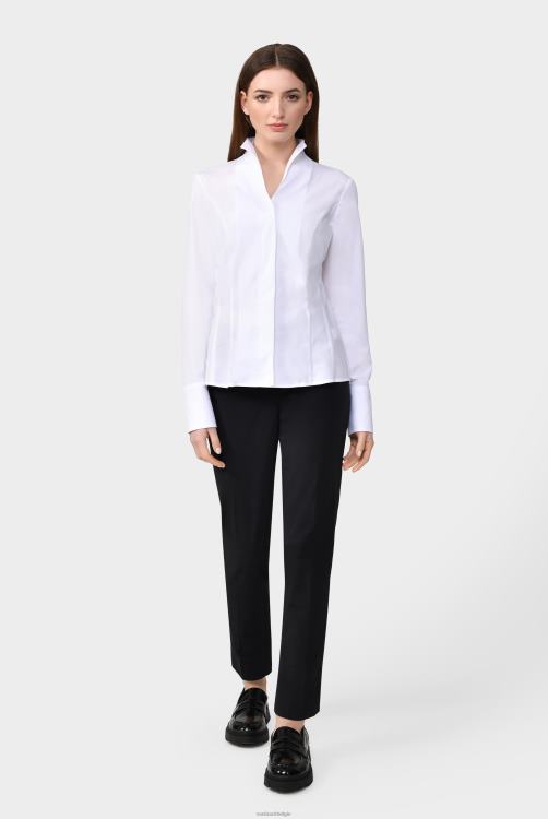 vrouwen Van Laack kelkkraag blouse wit kleding XLN6N37