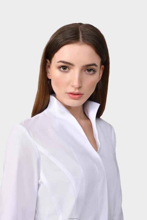 vrouwen Van Laack kelkkraag blouse wit kleding XLN6N37