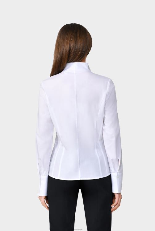 vrouwen Van Laack kelkkraag blouse wit kleding XLN6N37