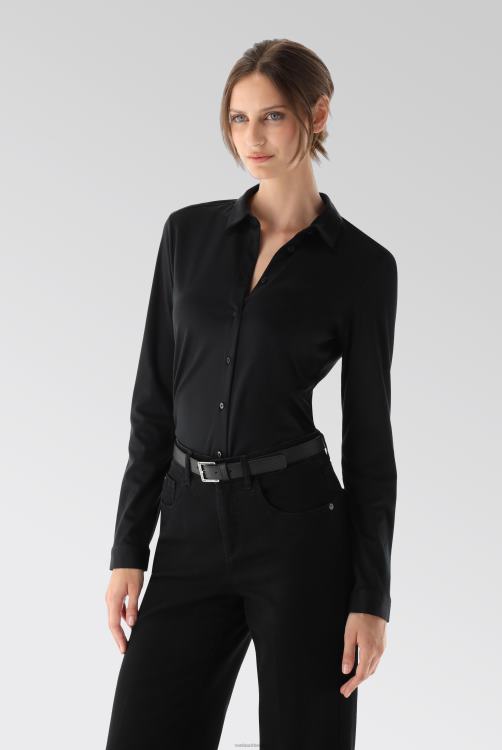 vrouwen Van Laack malis-sv - shirtblouse met lange mouwen van Zwitserse katoenen jersey kleding XLN6N58