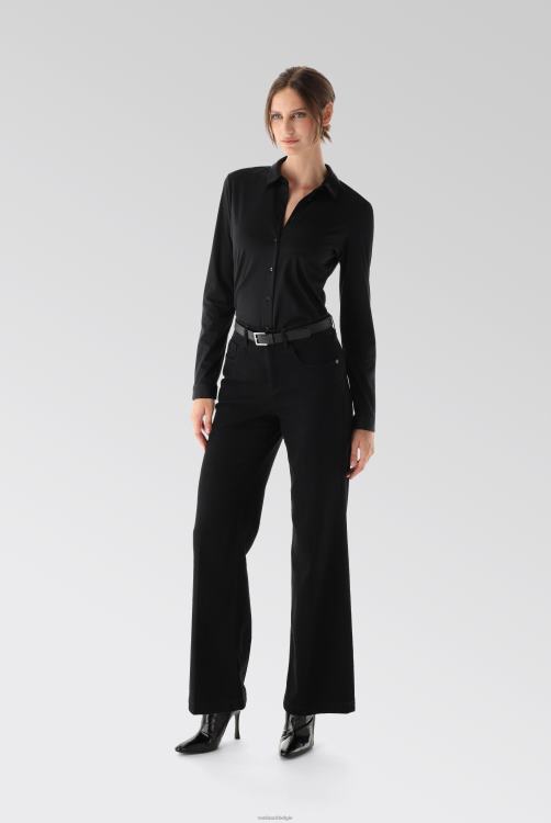 vrouwen Van Laack malis-sv - shirtblouse met lange mouwen van Zwitserse katoenen jersey kleding XLN6N58